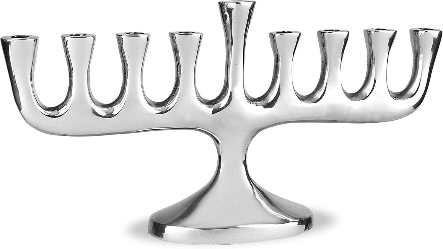 Zion Judaica Impresionante Menorá de diseñadores elegantes para Hanukkah Vela tradicional de alto pulido y aceite Chanukiah Clásico Chanukah Minorah