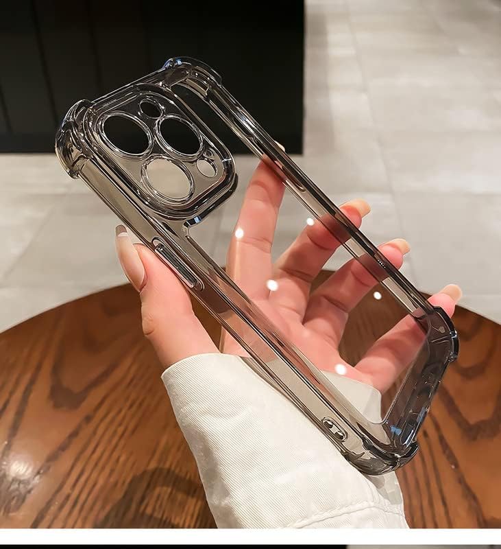 Funda transparente a prueba de golpes compatible con iPhone 15 Plus, protección contra caídas de grado militar, cubierta trasera de acrílico duro