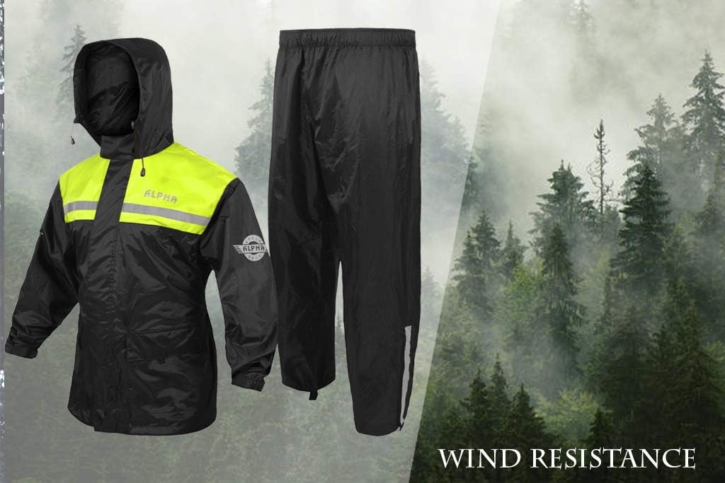 Alpha Cycle Gear – Traje de lluvia para hombre y mujer, chaqueta y pantalón, diseño reflectante e impermeable