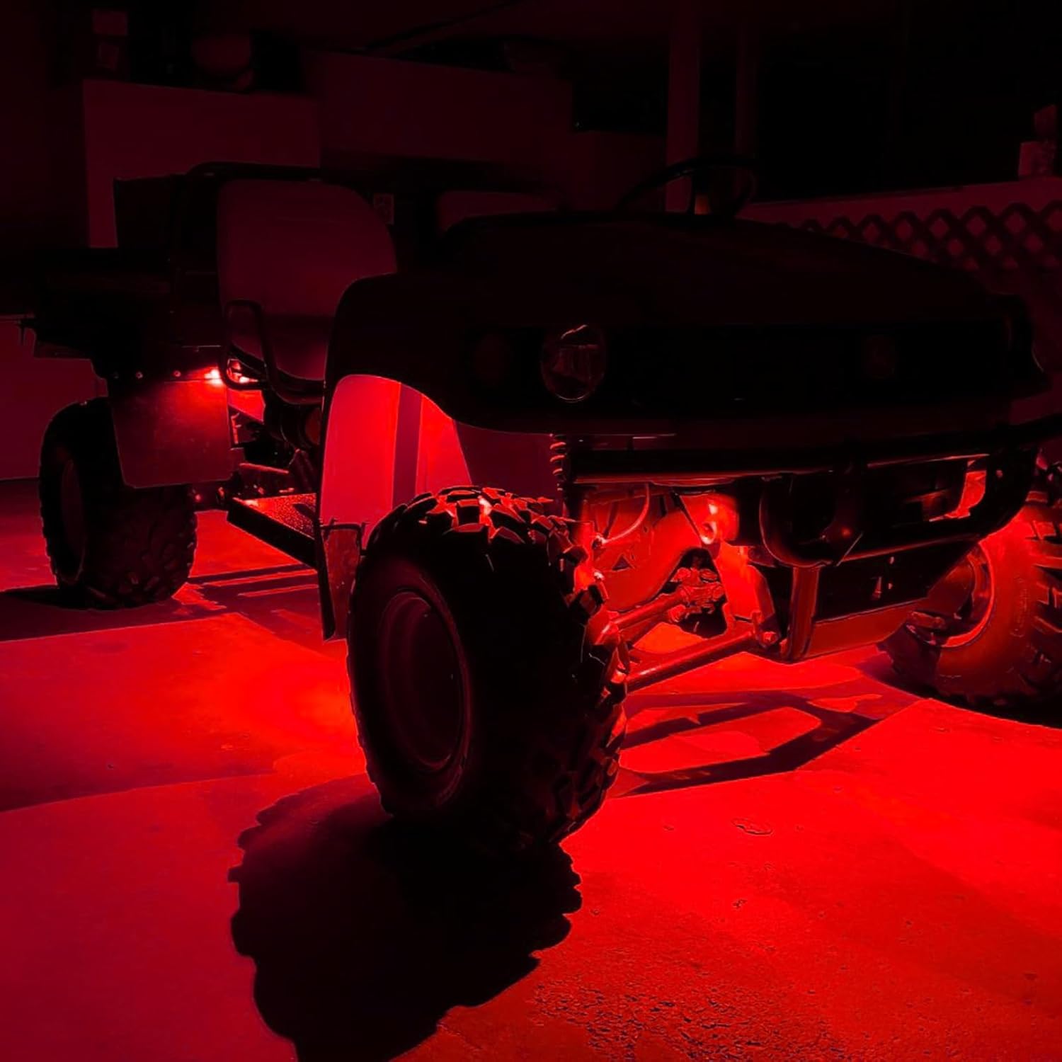 SUNPIE Gran angular 8 cápsulas de luces LED rojas para todoterreno, camión, automóvil, ATV, UTV, SUV, motocicleta, debajo del cuerpo, lámpara de luz