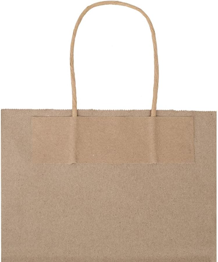 Bolsas de papel kraft de tamaño mediano de 7.9 x 4.3 x 10pulgadas con asas, a granel, bolsas de regalo Bagmad, para decorar a tu gusto, compras,