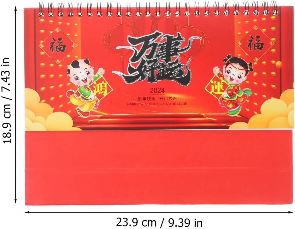 NUOBESTY Calendario chino de escritorio 2024, calendario del año del dragón, calendario de escritorio chino lunar en espiral, calendario para