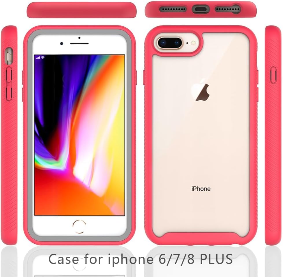 Asuwish Funda de teléfono para iPhone 7plus 8plus 78 Plus con protector de pantalla de vidrio templado y soporte delgado, funda protectora híbrida