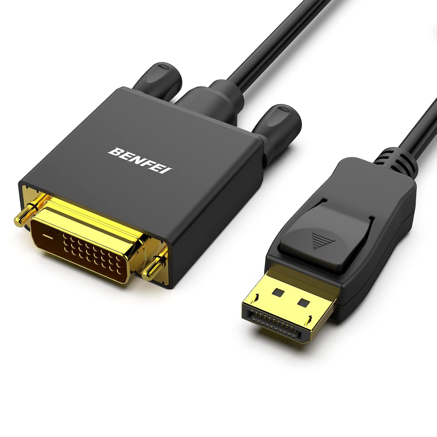 BENFEI Adaptador DisplayPort a DVI, puerto de pantalla Dp a convertidor DVI macho a macho cable chapado en oro de 15 pies, cable negro para Lenovo,