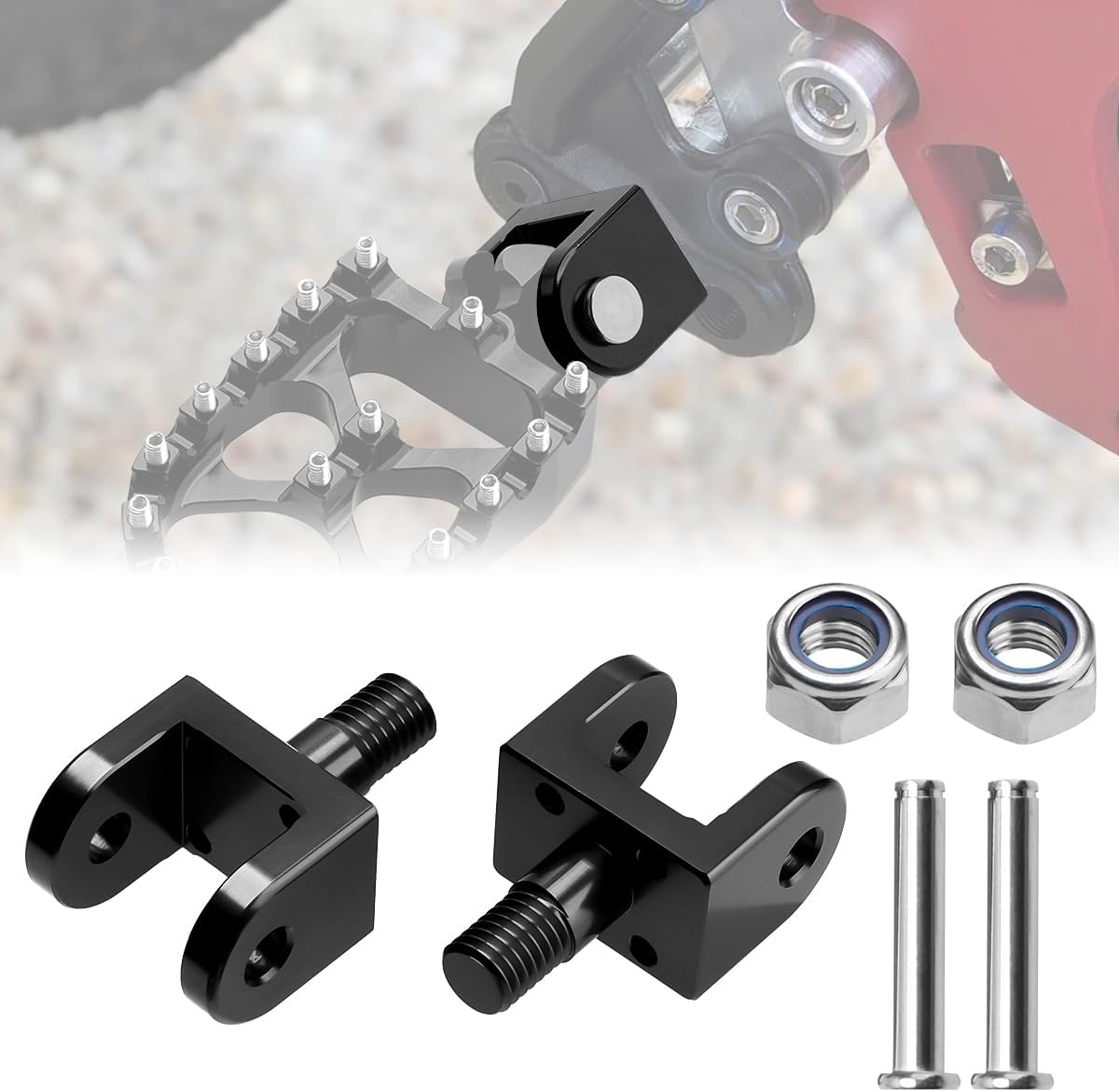 2 clavijas de pie Hoder para Sur Ron Light Bee X y S Segway X160 X260 Honda CRF150F 03-19 CRF230F 03-19, abrazaderas de clavija de pie duraderas de