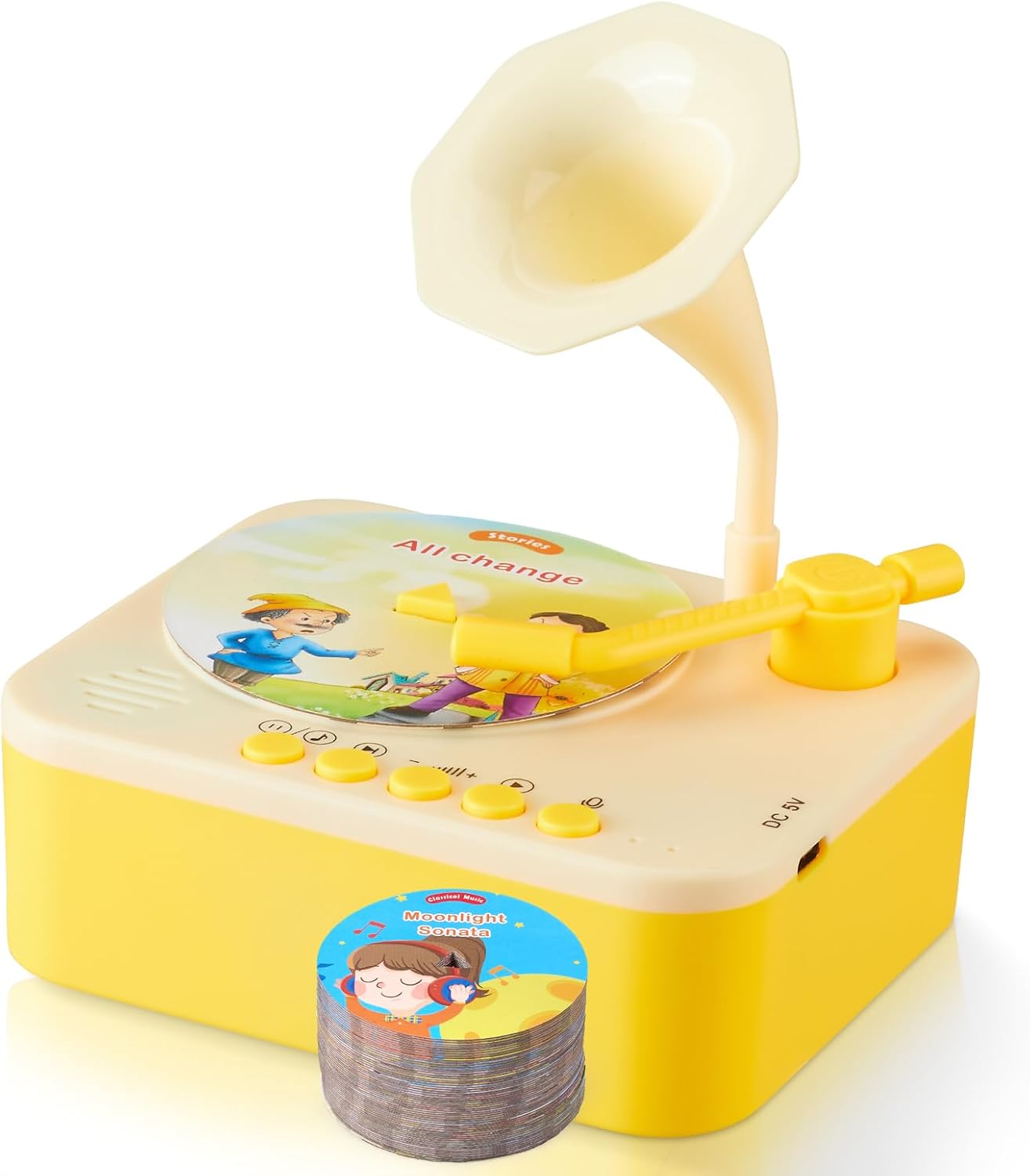 Juguetes para niños de aprendizaje musical para niños  99 tarjetas, historias, canciones, fonógrafo, reproductor de audiolibros para niños, regalo