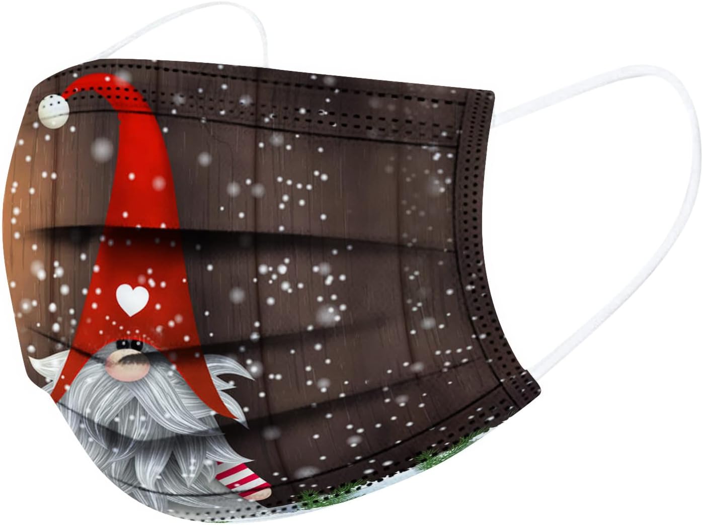 50 mascarillas desechables de Navidad para adultos, 3 capas, transpirables, protectoras, desechables, con diseño de ciervo de Papá Noel