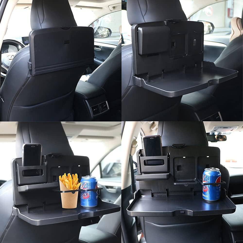 BESTLY – Bandeja plegable portátil multifuncional para asiento de automóvil, bandeja para asiento trasero de vehículo, mantente organizado cuando