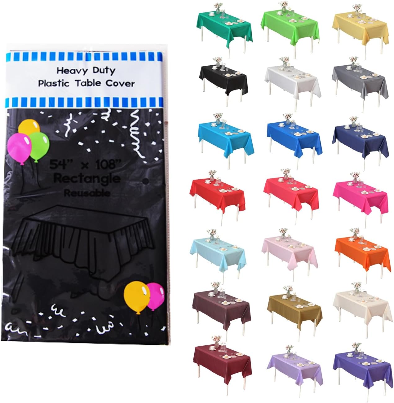 Evershine – Mantel de plástico resistente (reutilizable, 12 unidades)
