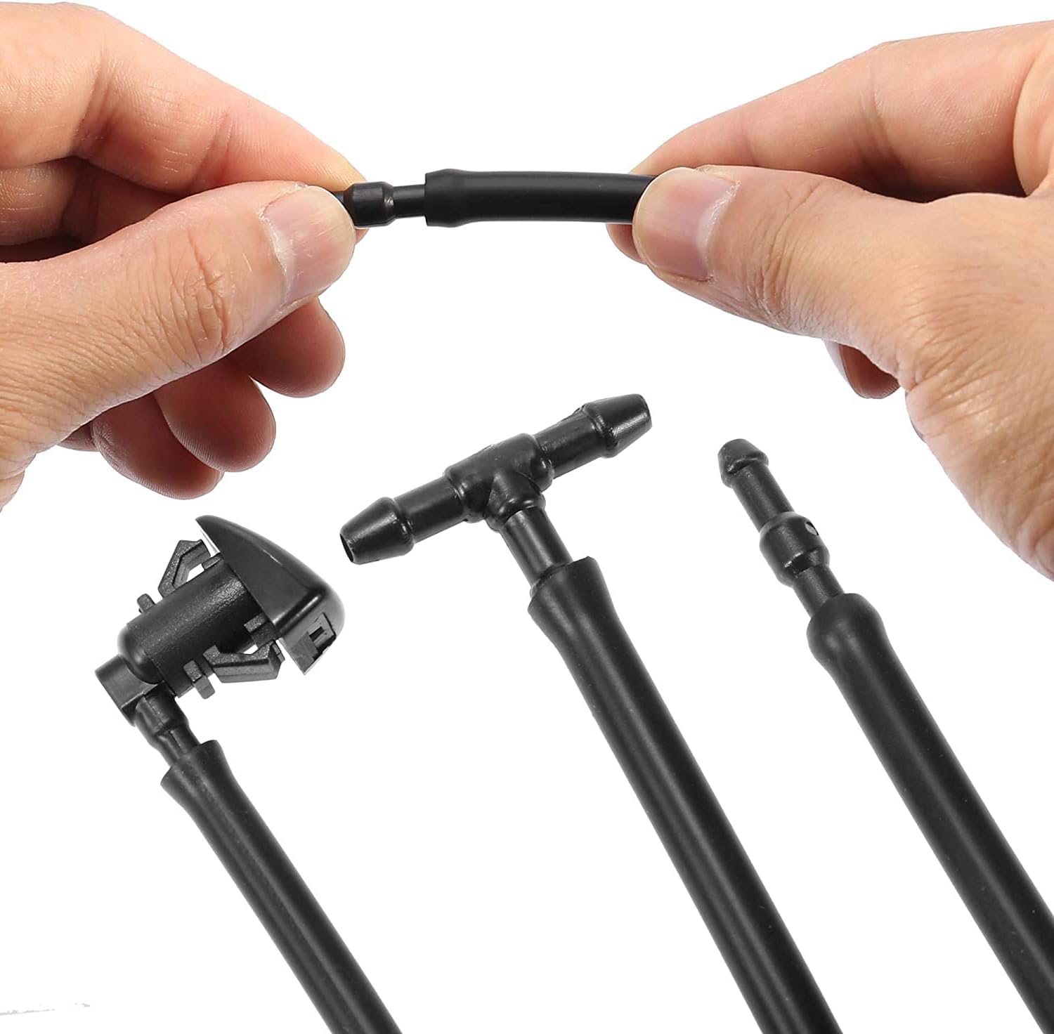 Unifizz Kit de boquillas de limpiaparabrisas delantero para Ford Edge Focus 8S4Z17603AA para Lincoln MKX 6.6 ft manguera de lavado de parabrisas con