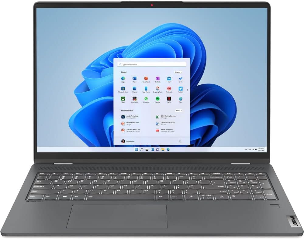 Lenovo Laptop Flex 5 2 en 1 2022  Pantalla táctil WUXGA de 16 pulgadas  12 Intel Core i7-1255U de 10 núcleos  Gráficos Iris Xe de 16 GB RAM 2TB SSD