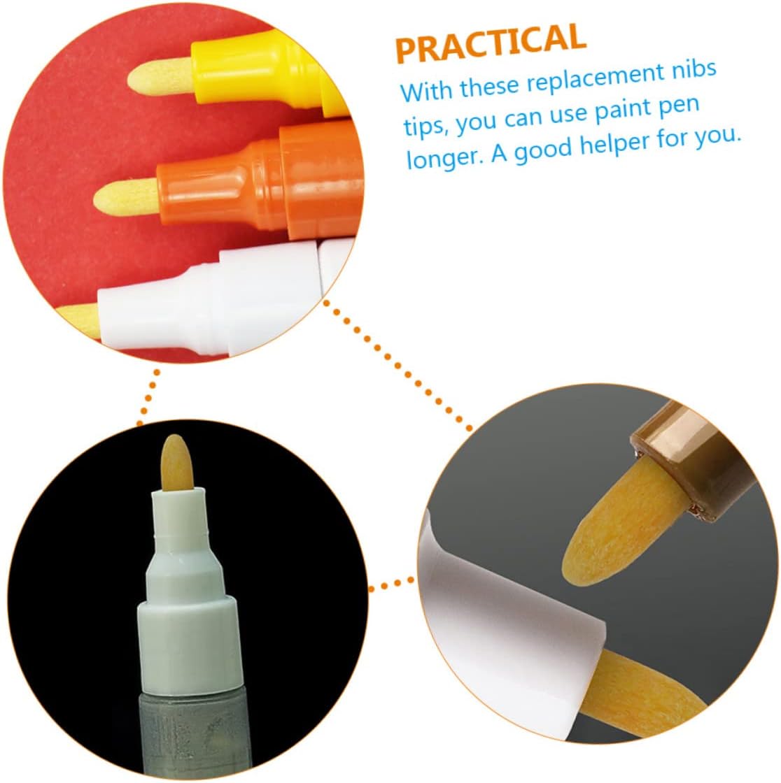 EXCEART 240 piezas de repuesto para bolígrafo de pintura, suministros de bolígrafo de pintura al óleo, puntas de marcador de pintura, suministros de