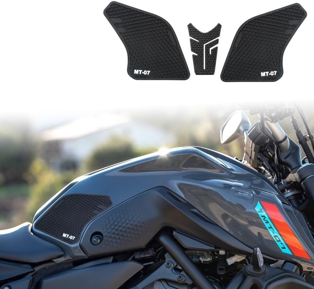 Fuel Tank Sticker Decal Motorcycle Fuel Tank Pad Protection Sticker Fuel Tank Protector Knee Pad Traction Pad for Y&AMAHA MT-07 2021 – (Color  1)