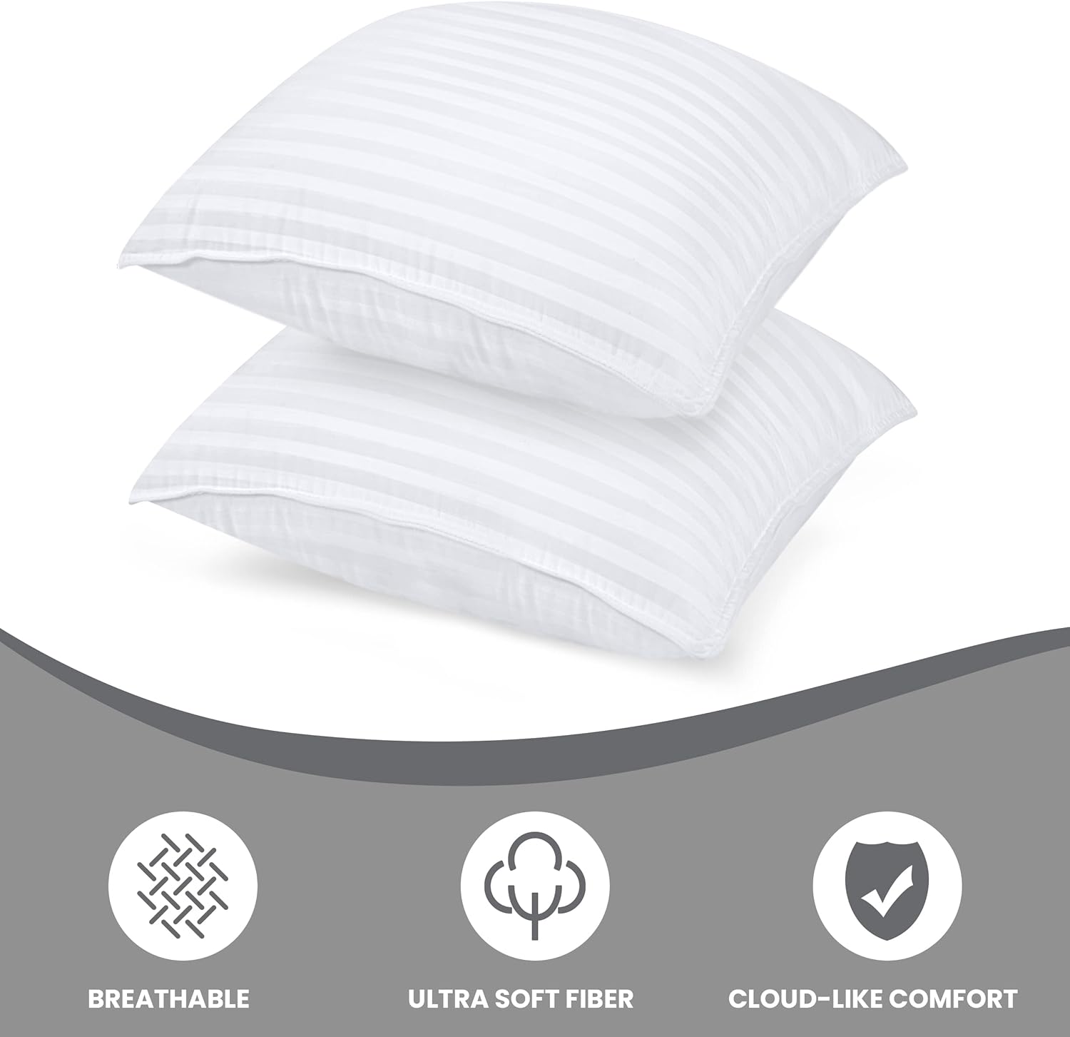 Utopia Bedding – Almohadas de cama para dormir, tamaño europeo (blanco), juego de 2, calidad de hotel refrescante, para dormir de espalda, boca