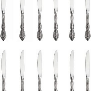Aimilan Cuchillos de cena de 12 piezas, cuchillos de cubiertos finos Michelangelo, cuchillos de cubiertos de lujo, cuchillos de acero inoxidable Aimilan Cuchillos de cena de 12 piezas, cuchillos de cubiertos finos Michelangelo, cuchillos de cubiertos de lujo, cuchillos de acero inoxidable