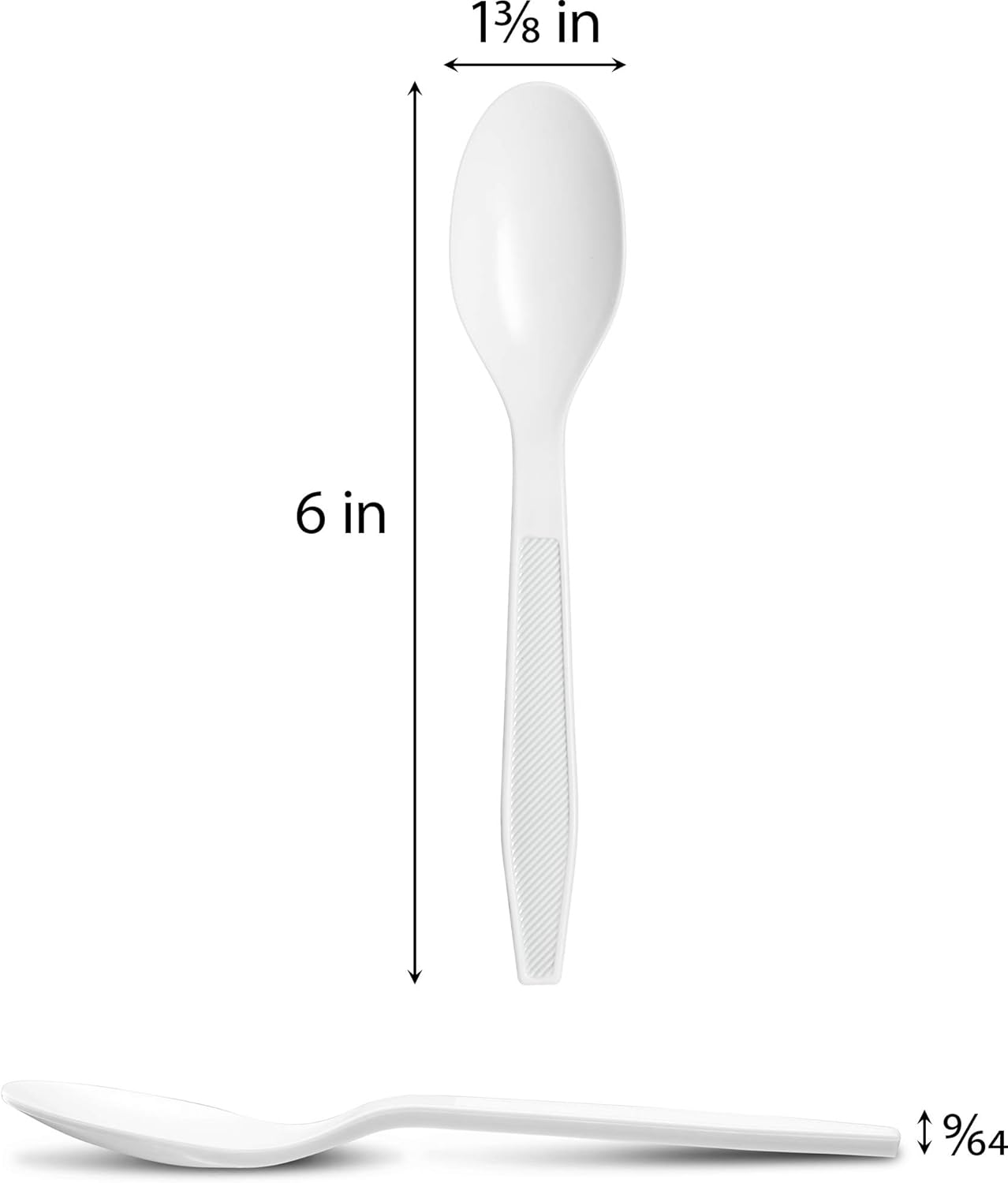 500 cucharaditas Plastimade White – Cuchara desechable de plástico extra pesada, ideal para bodas, catering, fiestas, bufetes, eventos o uso diario,