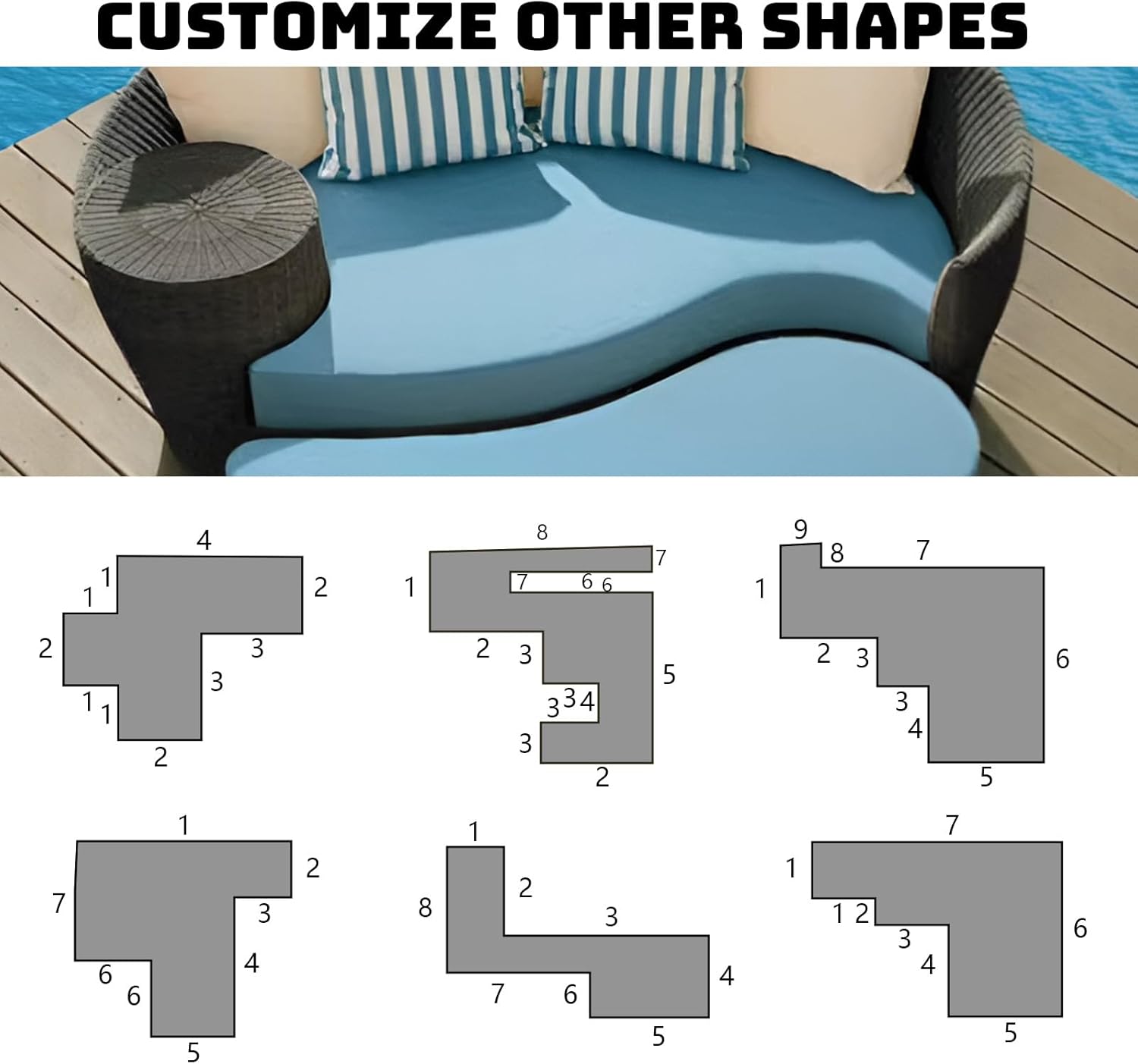 Cojines de banco personalizados para exteriores, cojines y almohadas de muebles de patio de tamaño personalizado, cojín de asiento suave y grueso,