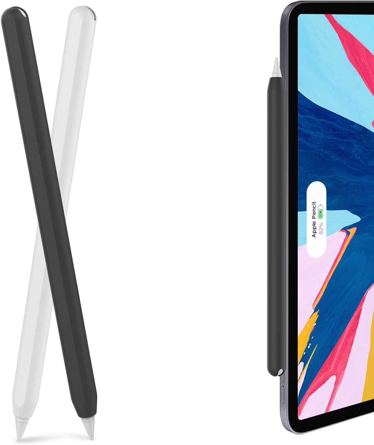 AhaStyle Funda de silicona para Apple Pencil de 2 generación y Apple Pencil Pro (2024), funda ultradelgada compatible con carga magnética y doble