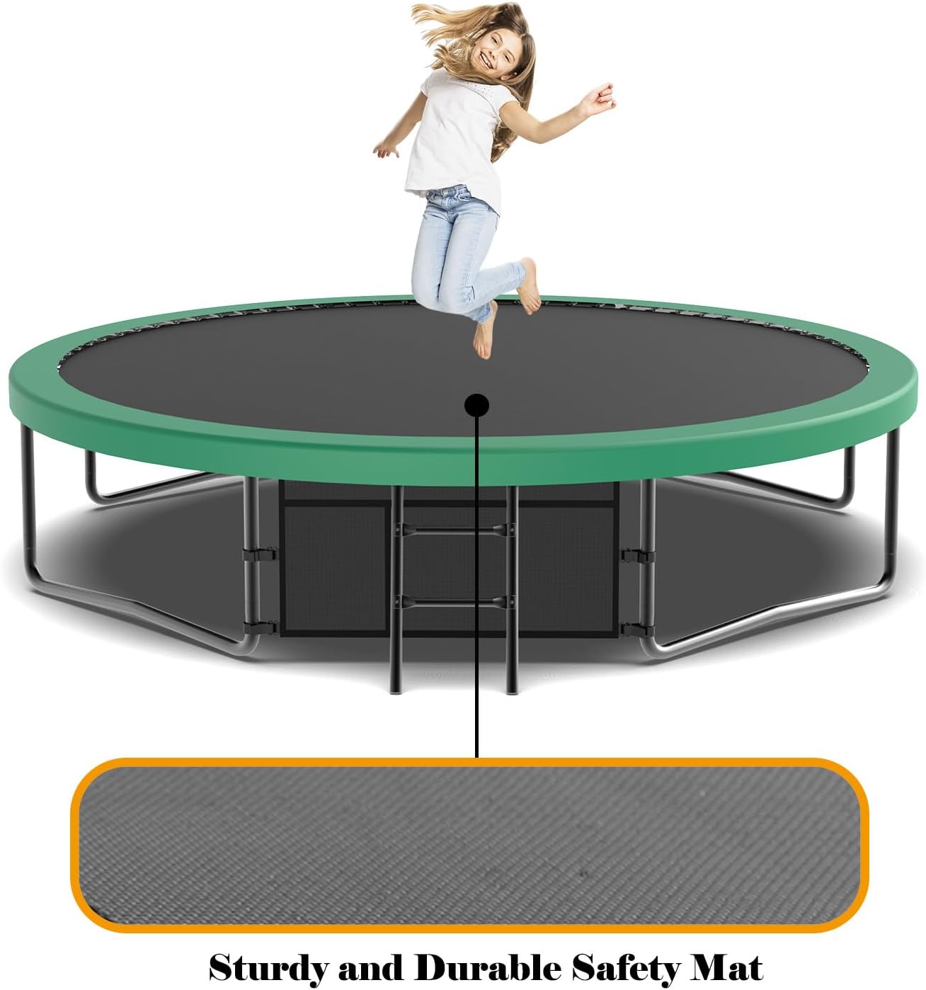 Livavege Trampolines 10FT Trampoline with Safety Enclosure Net & Ladder, Outdoor Trampoline for Kids and Adults with Heavy Duty Jumping Mat and