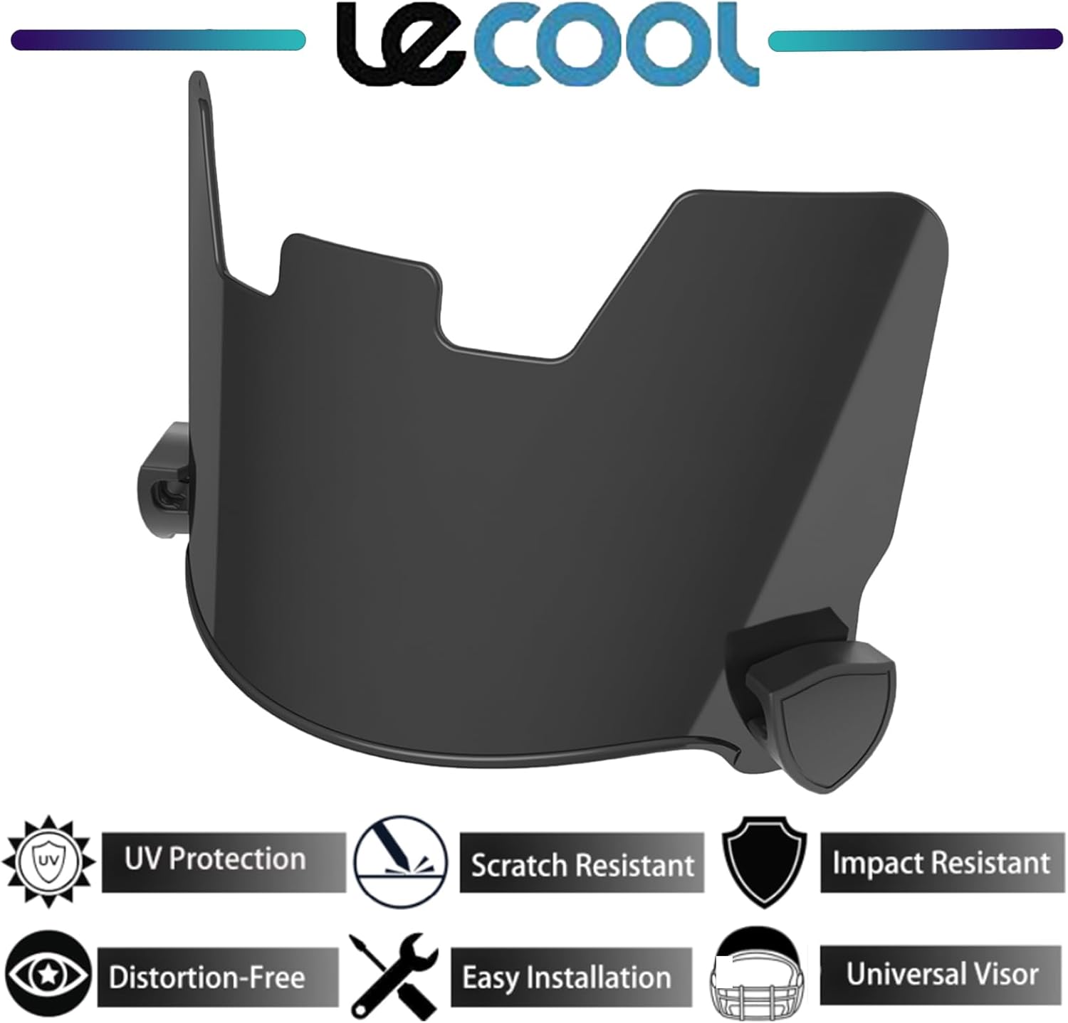 LeCool Visera, casco de fútbol americano y lacrosse, antiempañamiento, resistente a los arañazos, compatible con cascos de adultos y jóvenes