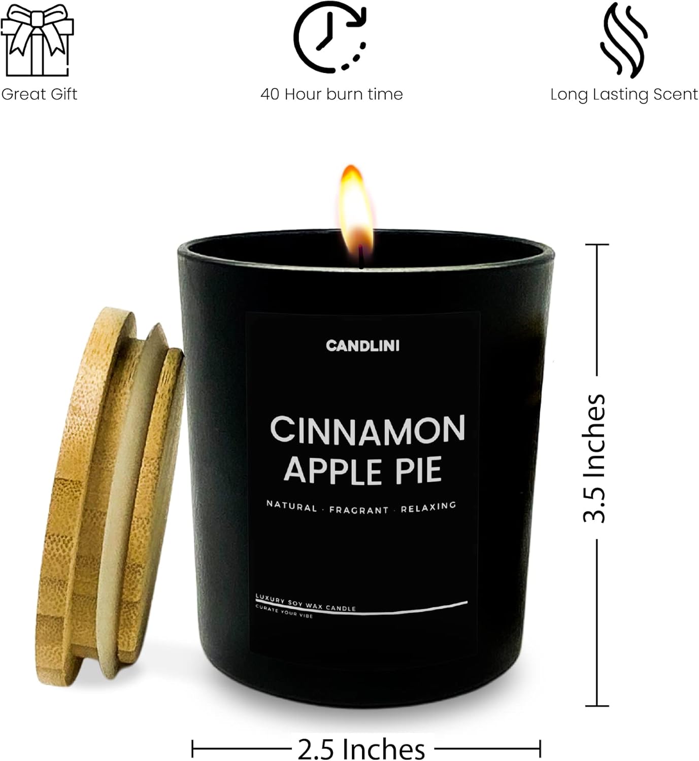 Vela para hombres  Vela de lujo de cera de soja impresionante aroma a canela  Velas únicas de regalo de cumpleaños para novio, papás, mejores