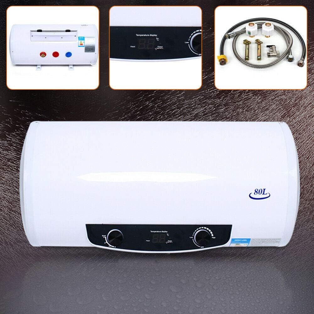 Calentador de agua caliente de tanque eléctrico, 50L80L100L120L, 110V, 2000W, 86.0-167.0 F IPX4, calentador de agua de ducha con enchufe a prueba de