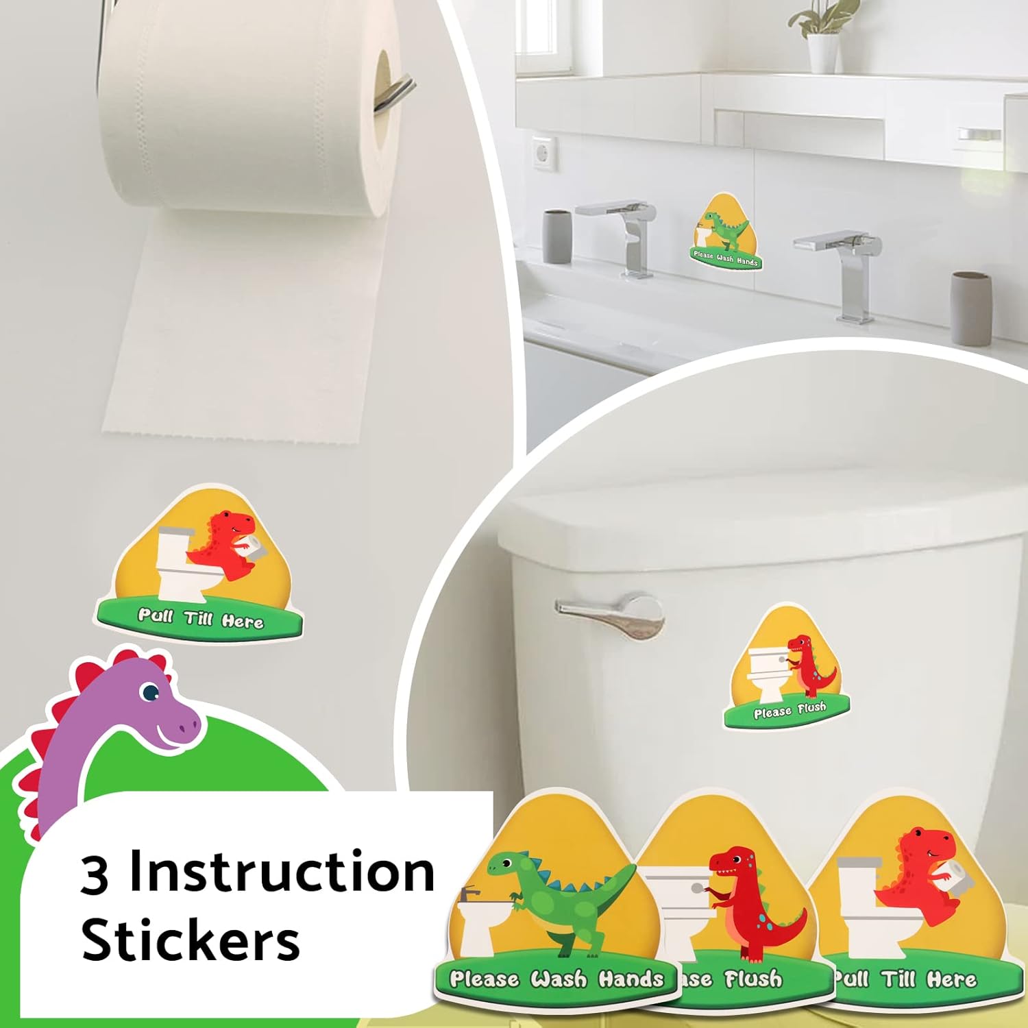 Tabla de entrenamiento para ir al baño para niños pequeños y niñas, una tabla de orinal de dinosaurios con 35 calcomanías magnéticas reutilizables