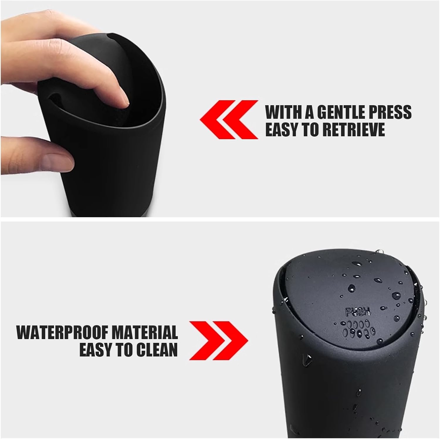 1 bote de basura para automóvil con tapa, 6.2 pulgadas x 2.5 pulgadas, contenedor de almacenamiento portátil de silicona suave 3R, universal,