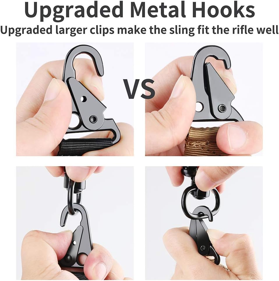 Feyachi Eslinga L46 con bloqueo modular QD Sling Mount, longitud ajustable honda con ganchos de metal más grandes