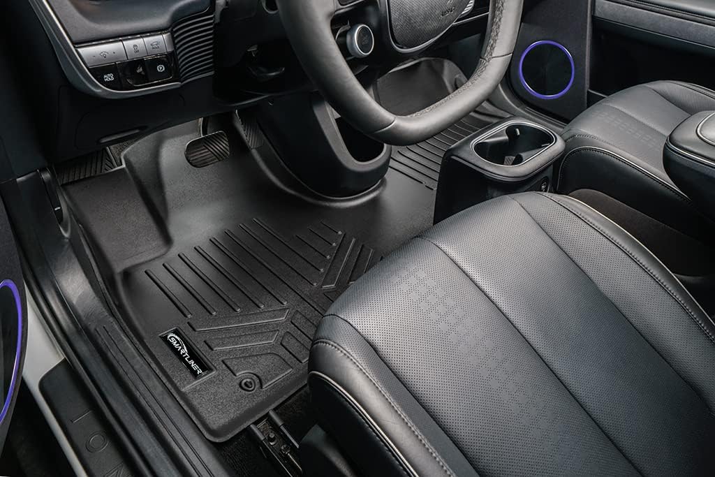 SMARTLINER Juego de alfombrillas y revestimiento de carga para todo tipo de clima, color negro, compatible con Hyundai IONIQ 5 2022-2024
