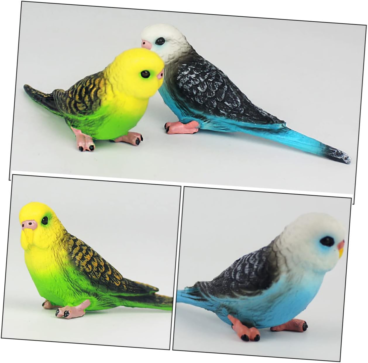 2 piezas de escultura de pájaro de loro de simulación, adornos de árbol de Navidad, figura de pájaro pequeño, decoración del hogar, pájaros, loro