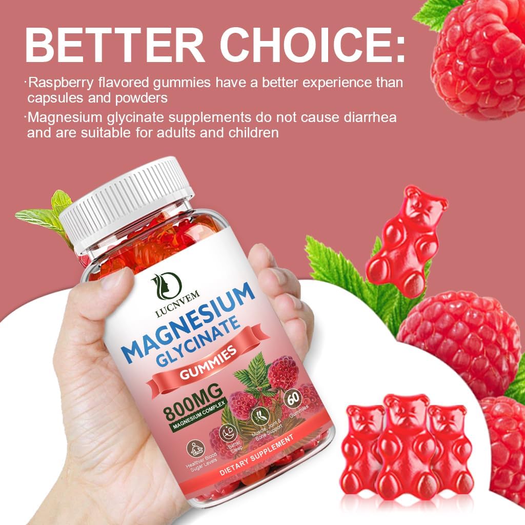 Gomitas de glicinato de magnesio sin azúcar, 500 mg de glicinato de magnesio con 200 mg de L-treonato de magnesio, taurato, malato, COQ10, vitamina