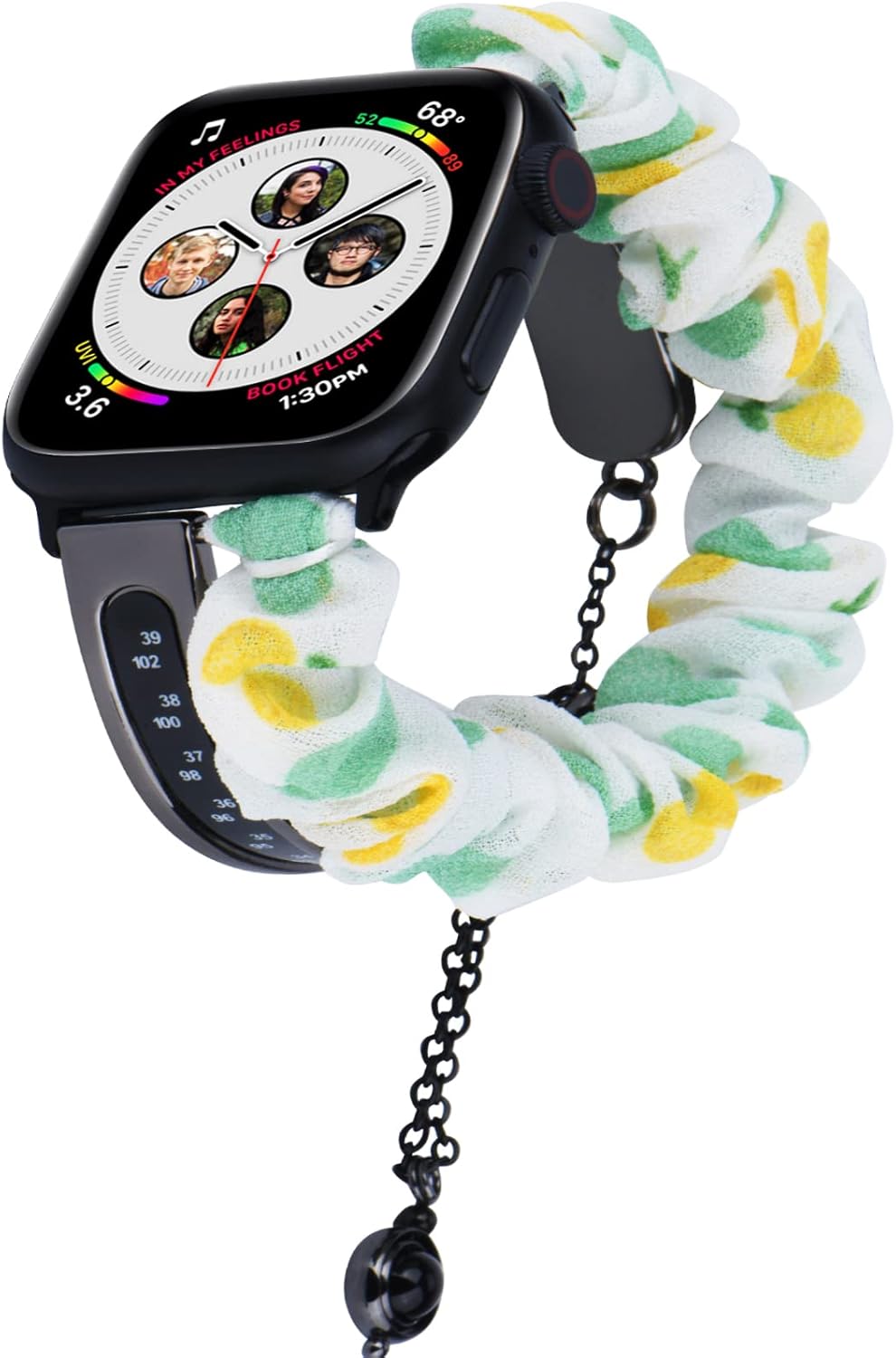 Apple Watch – Correa de cuentas compatible con Apple Watch de 1.496 in, 1.575 in, 1.614 in, 1.654 in, 1.732 in, 1.772 in, compatible con correas