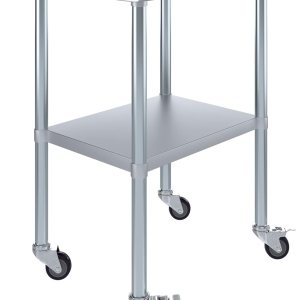 AmGood Mesa de trabajo de acero inoxidable de 24 x 30 pulgadas con ruedas, mesa de metal resistente sobre ruedas, carrito de isla de cocina AmGood Mesa de trabajo de acero inoxidable de 24 x 30 pulgadas con ruedas, mesa de metal resistente sobre ruedas, carrito de isla de cocina