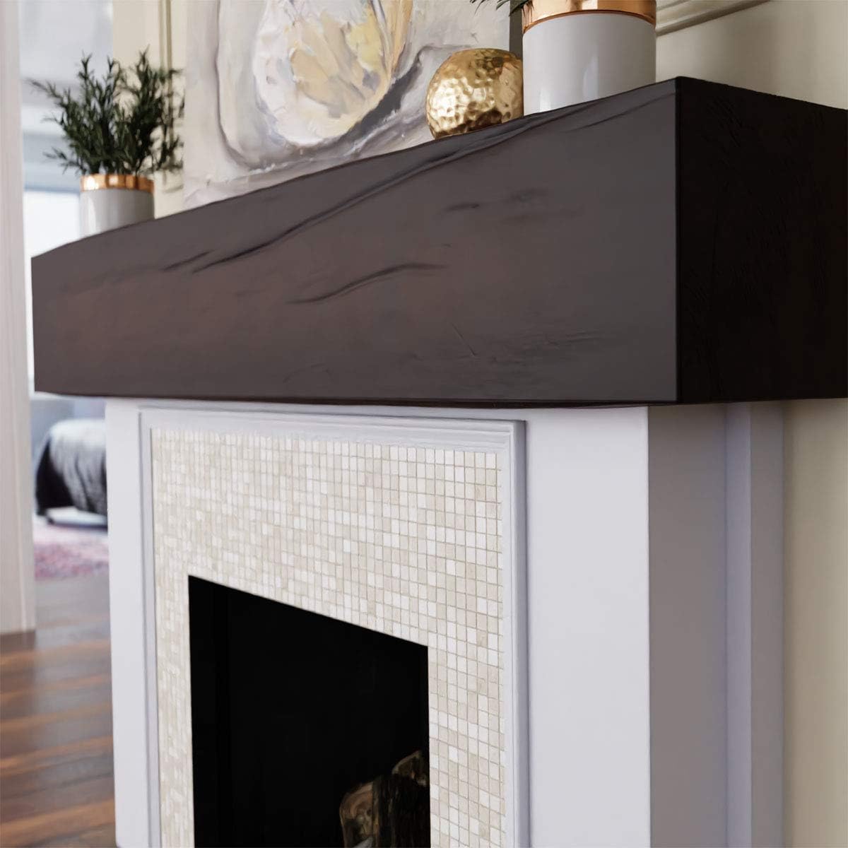 Ekena Millwork MANURW04X04X36ZM Riverwood – Mantel para chimenea de madera sintética, 4 pulgadas de alto x 4 pulgadas de profundidad x 36 pulgadas