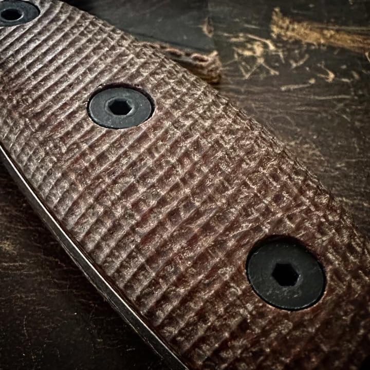 ESEE Sencillo Cuchillo de supervivencia de hoja fija con mango de micarta marrón y funda Kydex (acero A2)