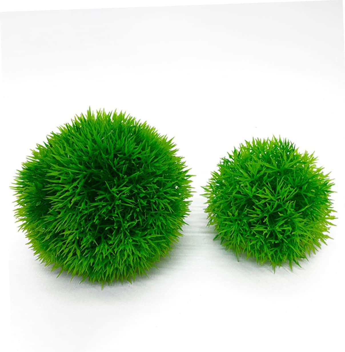 Peces de plantas acuáticas s 6 piezas de bola de hierba artificial verde plástico acuario decorar decoración del hogar planta sintética acuario bola