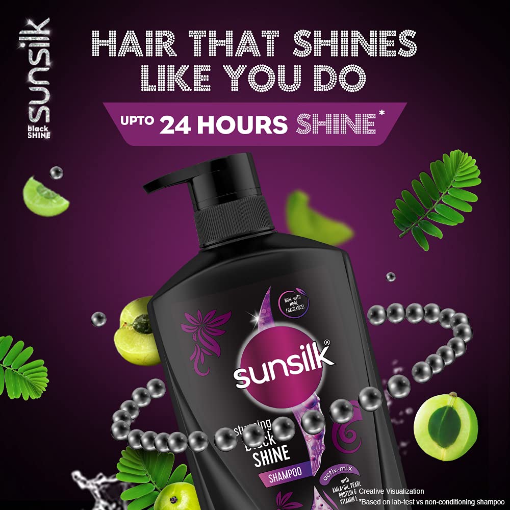 Sunsilk Impresionante champú Black Shine, 22.0 fl oz