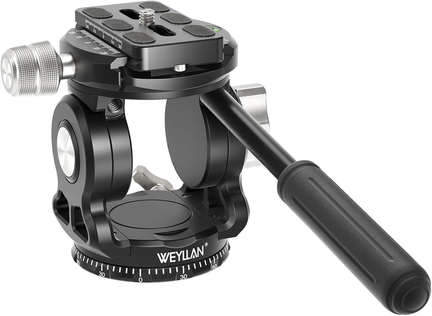 Cabezal de trípode para cámara con placa de liberación rápida Arca Suiza, trípode de cabeza fluida WEYLLAN para cámaras DSLR Canon Nikon Sony,