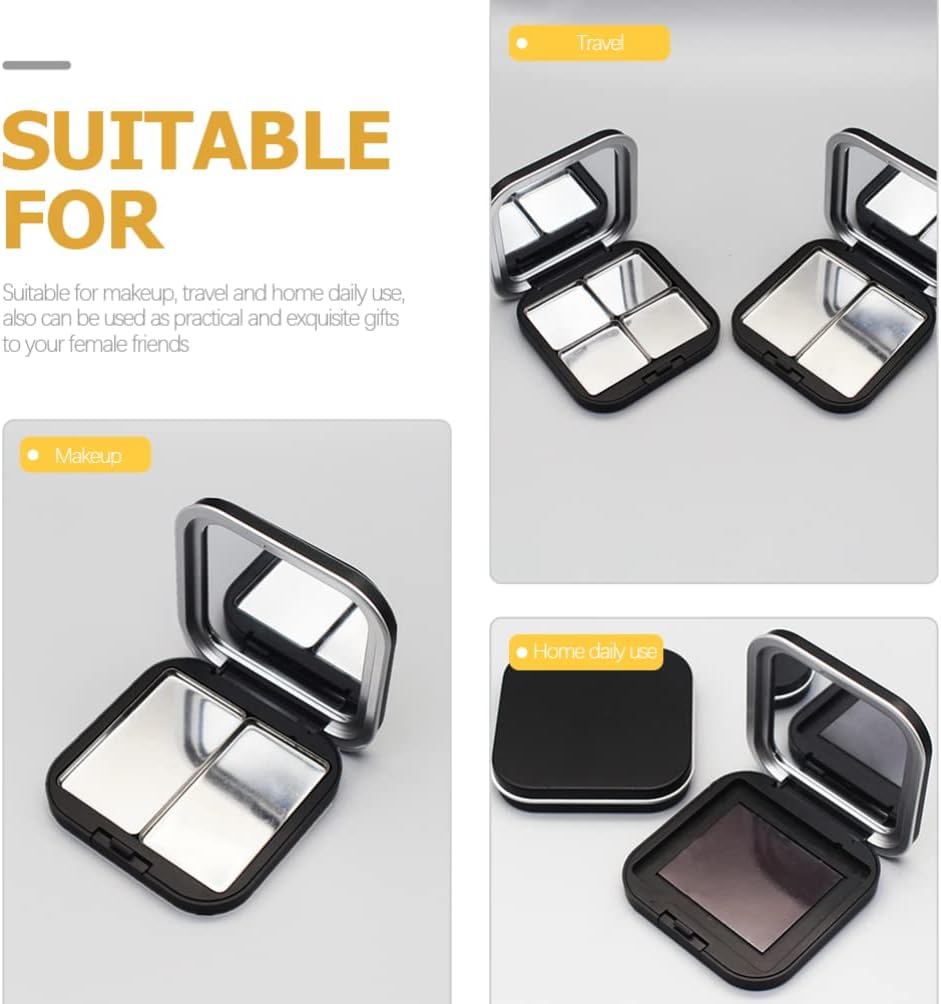 KALLORY Paleta de sombra de ojos magnética vacía, paleta de maquillaje pequeña, envases compactos de lápiz labial, cajas de almacenamiento de