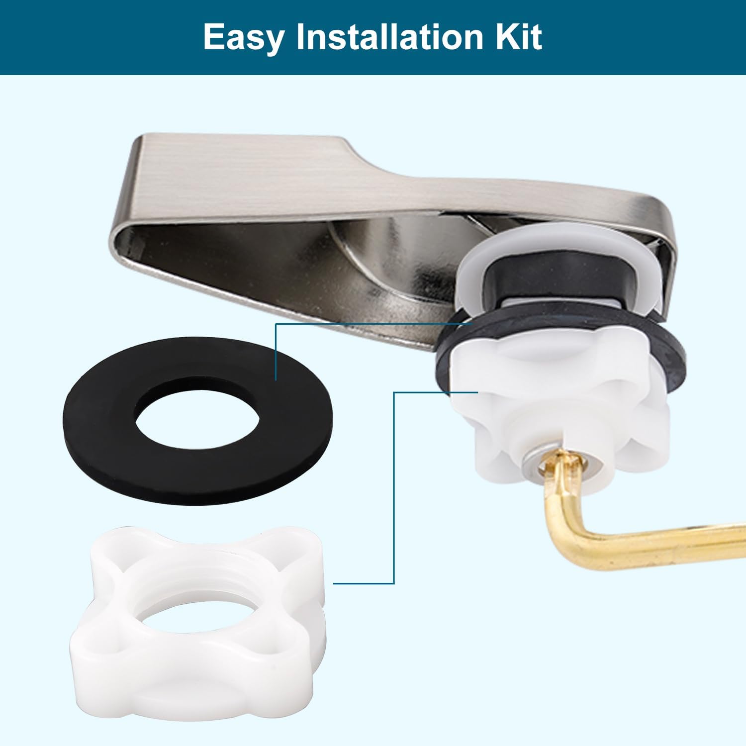 Hygie Rinse Kit universal de repuesto para manija de inodoro compatible con American StandardMansfieldGerber WC, palanca de descarga de tanque de