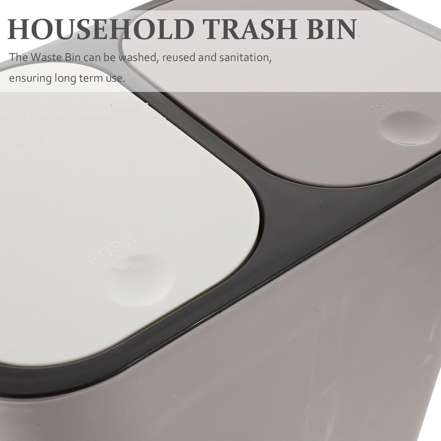 Alipis Bote de basura de dos compartimentos, cubo de basura de doble compartimento, cubo de basura de plástico para reciclaje, cubo de basura