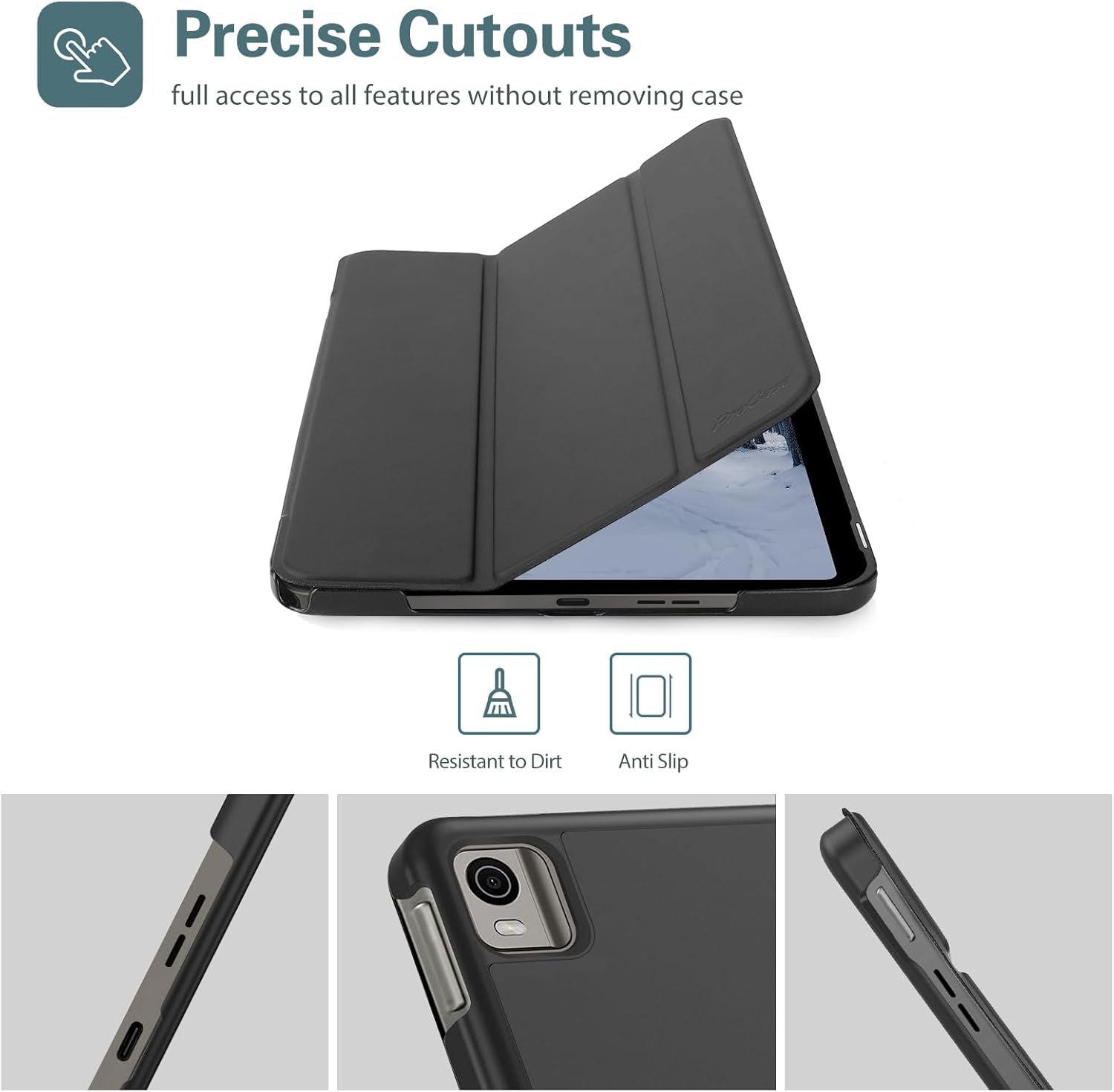 ProCase Funda para Nokia T21 Tablet de 10.36 pulgadas 2022, cubierta ligera delgada con soporte triple rígido Folio Case Smart Cover para Nokia