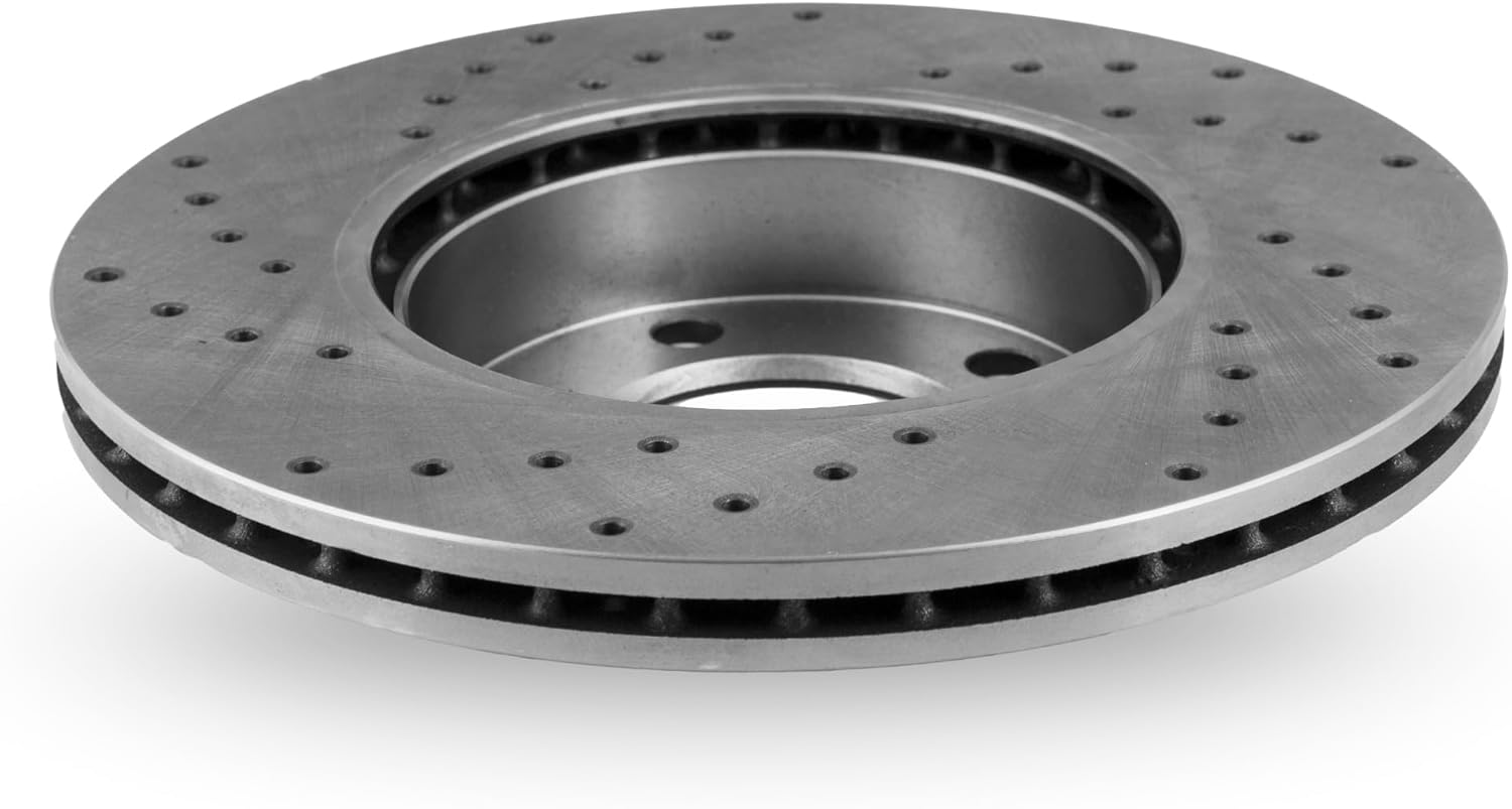 Drilling GT Sport Brake Disc Rotors Compatible With MERCEDES-BENZ CLASS A W168 1999 2000 2001 2002 2003 2004 190-1446GVR – Front – ventilated –