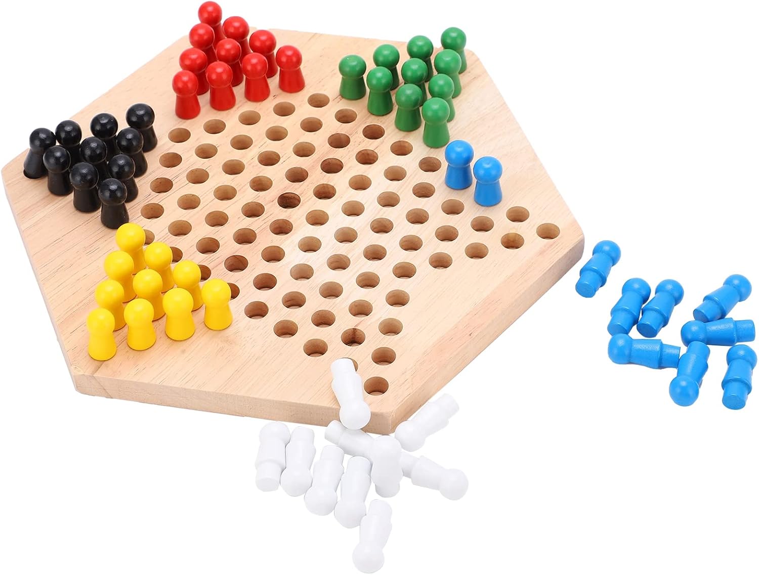 Juego de mesa de damas chinas, damas chinas, juego de mesa de damas chinas coloridas de madera, para juego de mesa familiar de estrategia clásica