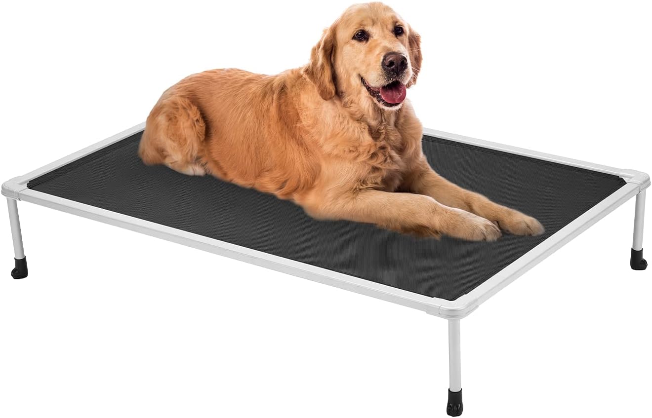 Veehoo – Cama elevada tipo catre para perros grandes, refrescante, a prueba de mordiscos, lavable y con patas antideslizantes, para interiores y