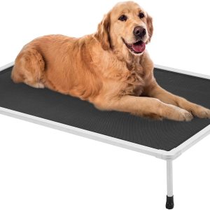 Veehoo – Cama elevada tipo catre para perros grandes, refrescante, a prueba de mordiscos, lavable y con patas antideslizantes, para interiores y Veehoo – Cama elevada tipo catre para perros grandes, refrescante, a prueba de mordiscos, lavable y con patas antideslizantes, para interiores y