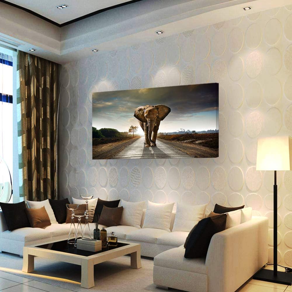Muolunna D1250 Impresiones en lienzo de elefantes, arte de pared, fotos de animales, pintura sobre lienzo, decoración para sala de estar,