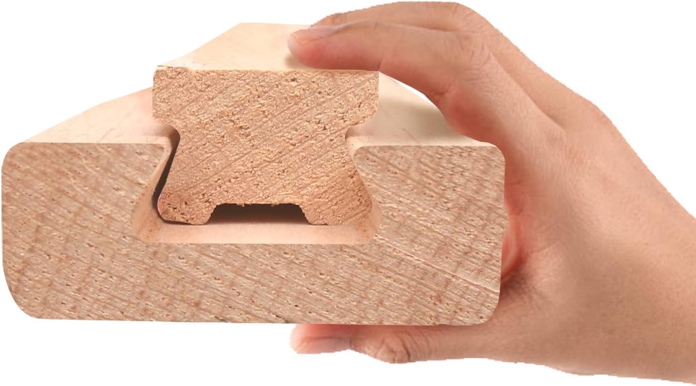 2 guías de madera para cajones, pista de guía de montaje central de madera clásica de 14 pulgadas