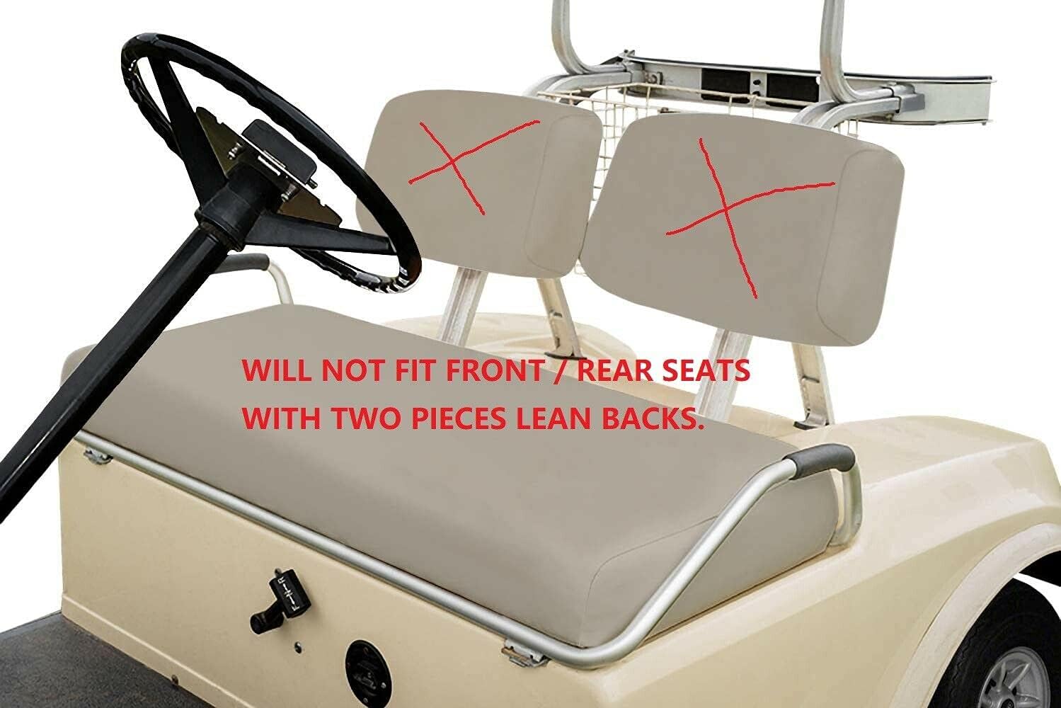 Huskey – Fundas de asiento para carrito de golf delantero y trasero para EZGO y Club Carvarios colores, material de vinilo de grado marino,
